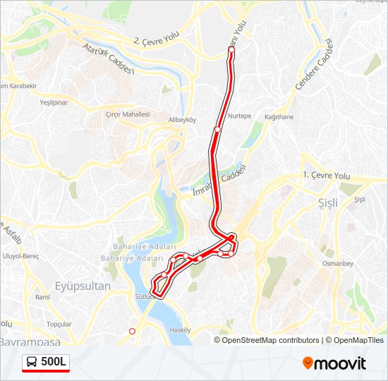 500L bus Line Map