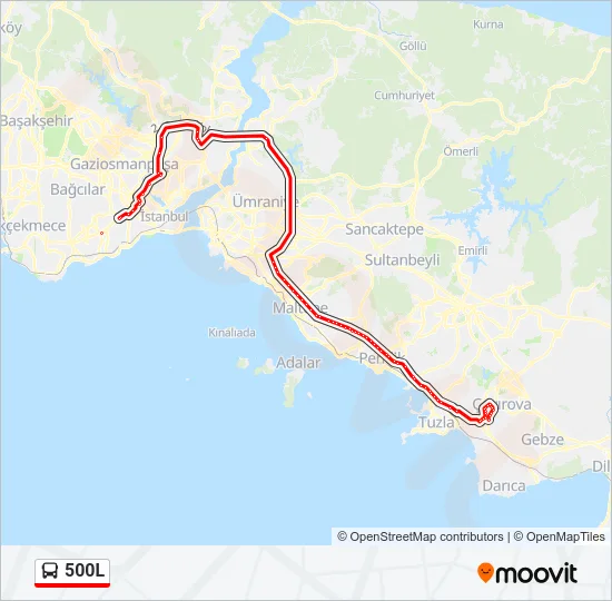 500L Bus Line Map