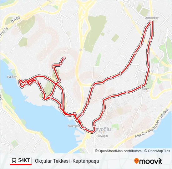 54KT Bus Line Map