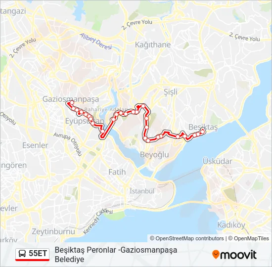 55ET Bus Line Map