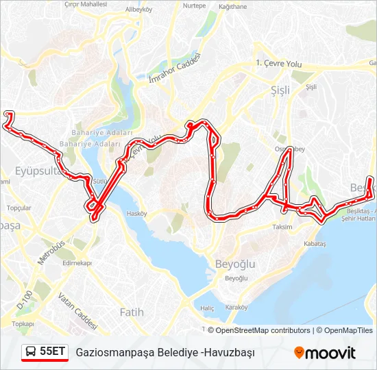 55ET Bus Line Map