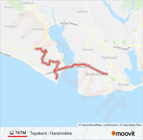 76TM Bus Line Map