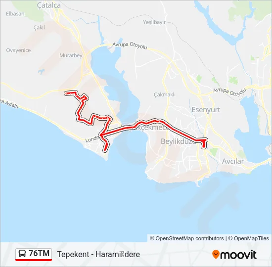76TM Bus Line Map