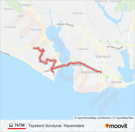 76TM Bus Line Map
