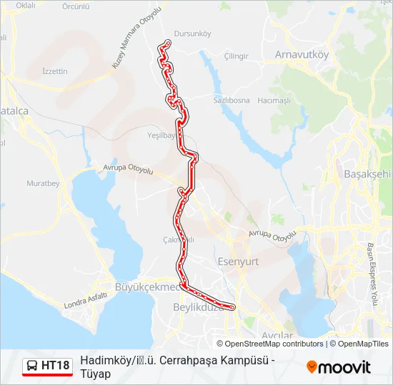 HT18 Bus Line Map