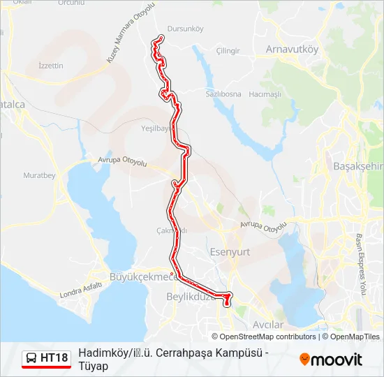 HT18 Bus Line Map