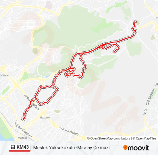 KM43 Bus Line Map