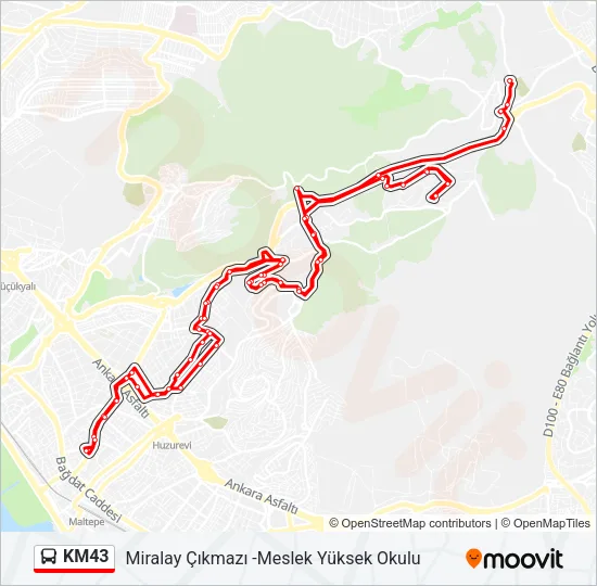 KM43 Bus Line Map