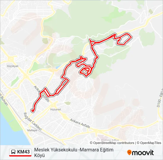 KM43 Bus Line Map