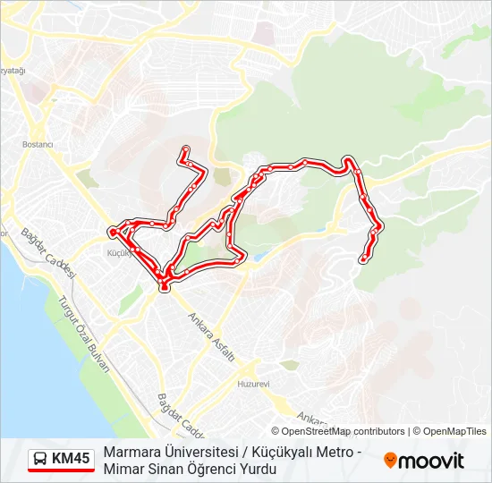 KM45 Bus Line Map