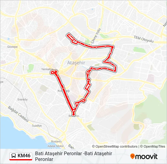 KM46 Bus Line Map