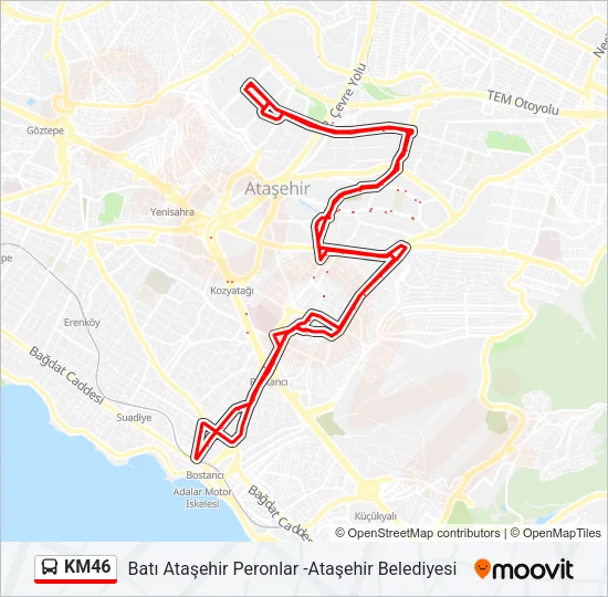 KM46 Bus Line Map