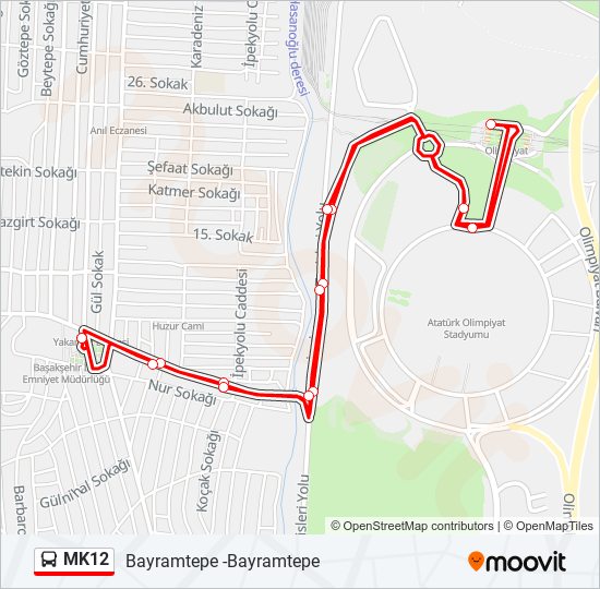 MK12 bus Line Map