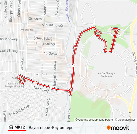 MK12 Bus Line Map