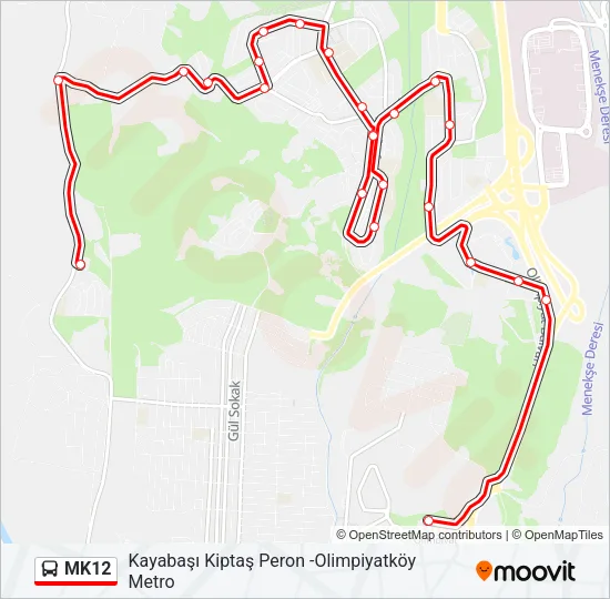 MK12 Bus Line Map