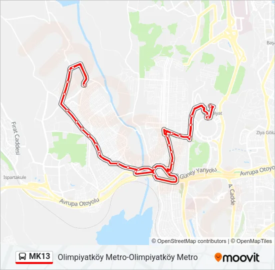 MK13 Bus Line Map