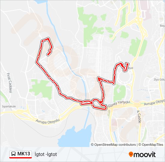 MK13 Bus Line Map