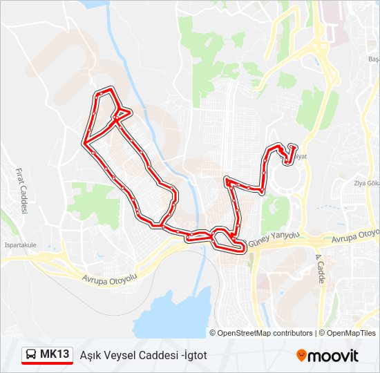MK13 Bus Line Map