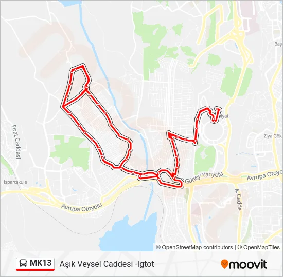 MK13 Bus Line Map