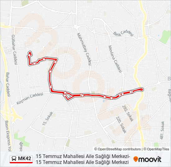 MK42 bus Line Map