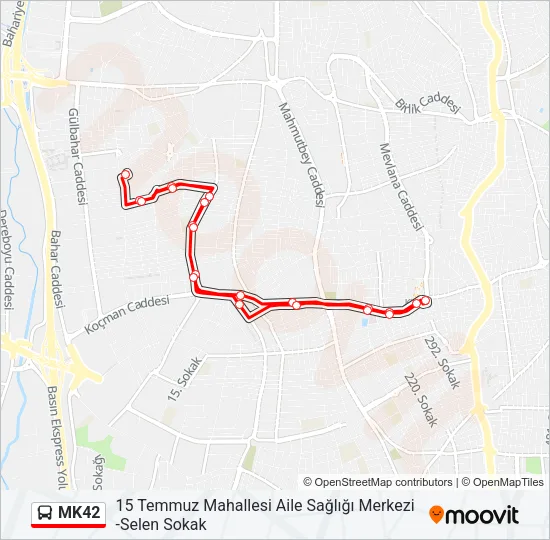 MK42 Bus Line Map