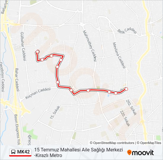 MK42 Bus Line Map