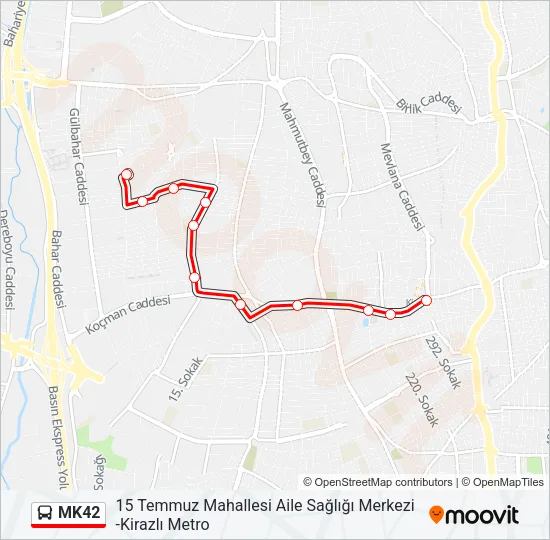 MK42 Bus Line Map