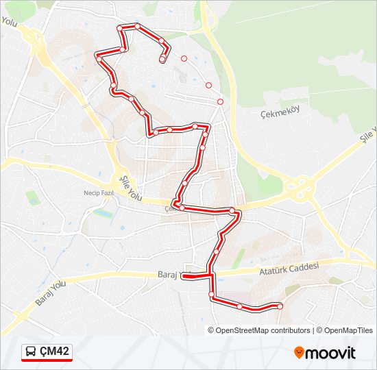 ÇM42 Bus Line Map