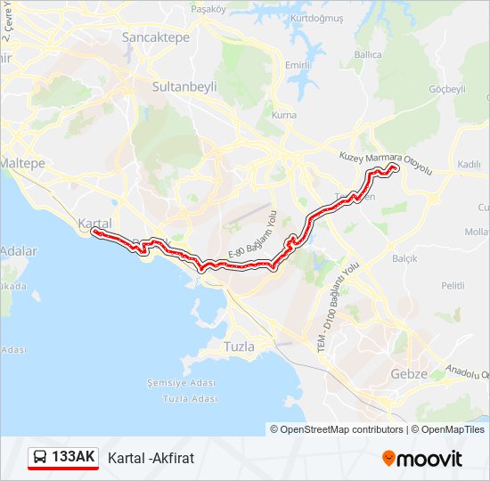 133AK bus Line Map