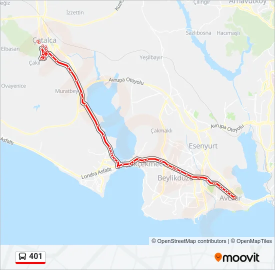401 Bus Line Map
