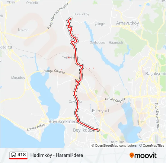 418 Bus Line Map