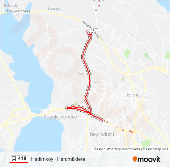 418 Bus Line Map