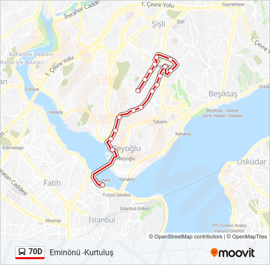 70D bus Line Map