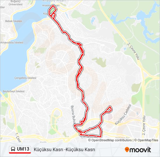 UM13 Bus Line Map