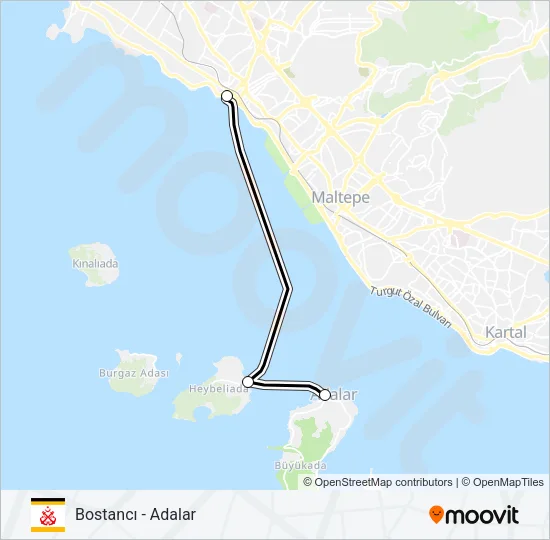 BOSTANCI - ADALAR Ferry Line Map
