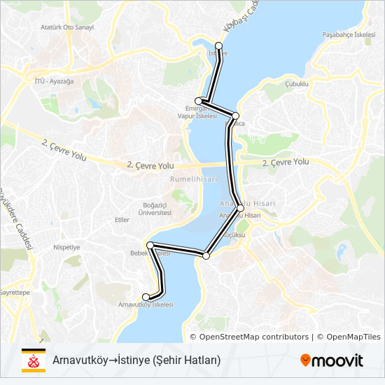 cengelkoy istinye route schedules stops maps arnavutkoy istinye sehir hatlari