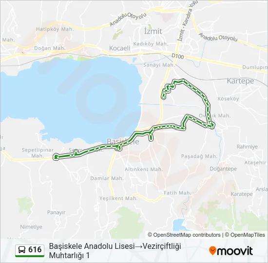 616 Bus Line Map