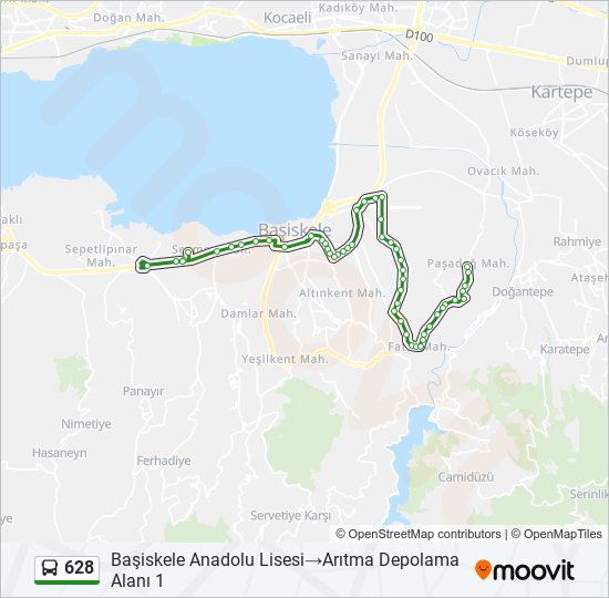 628 bus Line Map