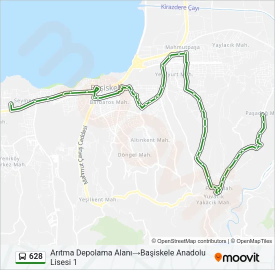 628 Bus Line Map