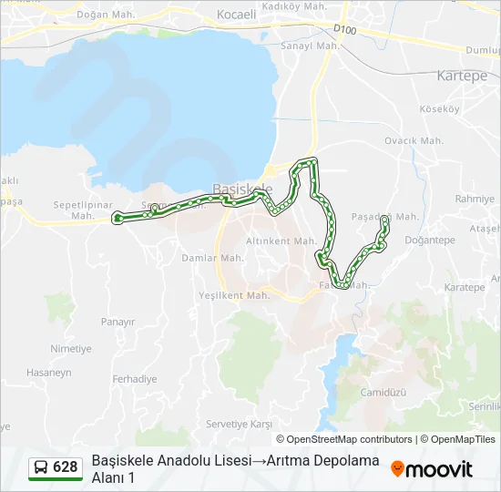 628 Bus Line Map