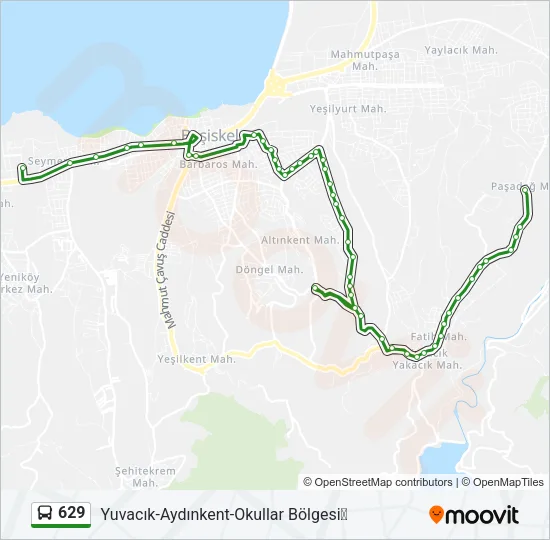 629 Bus Line Map