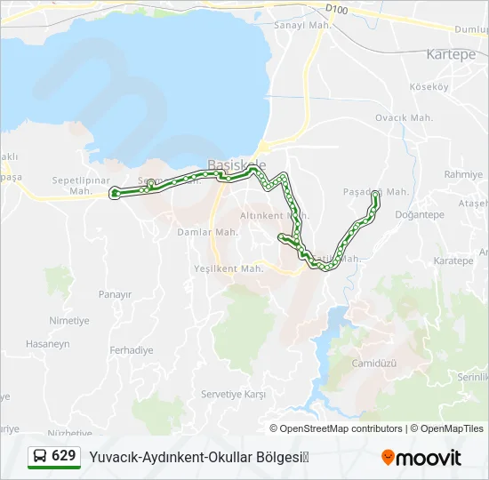 629 Bus Line Map
