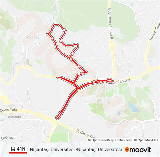 41N Bus Line Map