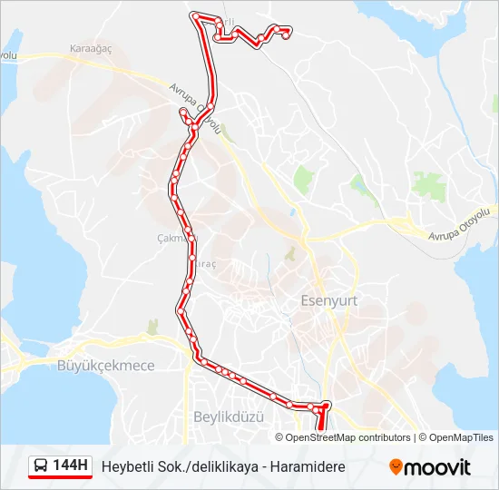 144H Bus Line Map