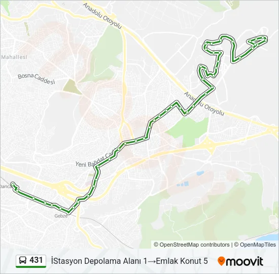 431 Bus Line Map