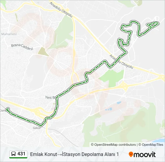 431 Bus Line Map