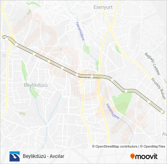 34B Metrobus Line Map