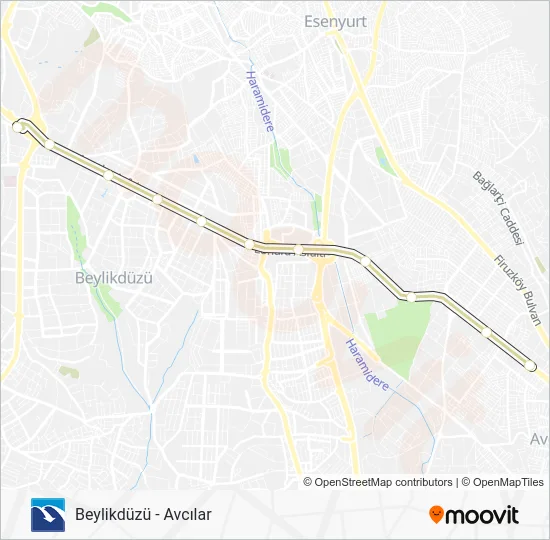 34B Metrobus Line Map