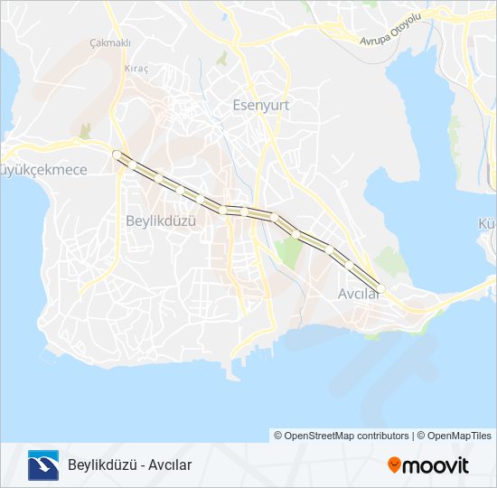 34B Metrobus Line Map