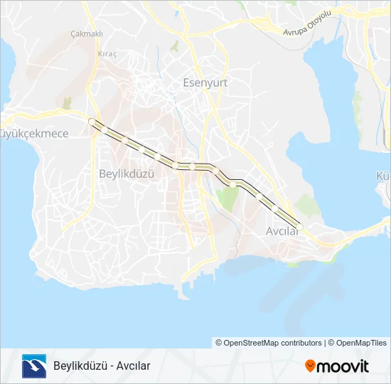 34B Metrobus Line Map